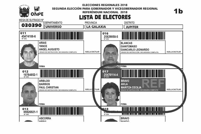 electores sombreados