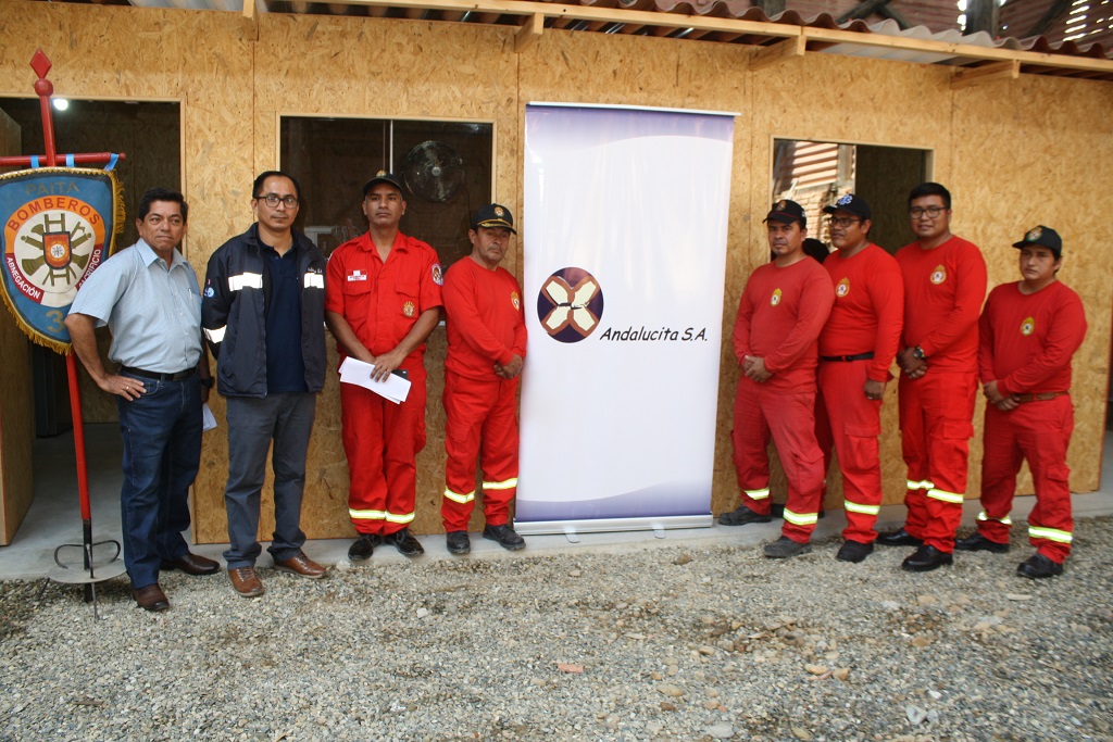 Empresa Andalucita S.A. apoya a Bomberos de Paita con módulo de cocina y comedor