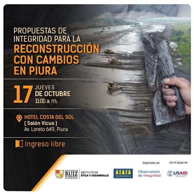 Presentarán informe con propuestas de integridad para la Reconstrucción con Cambios en Piura
