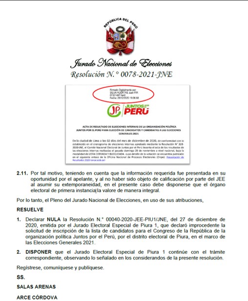 Resolucion Juntos por el Peru