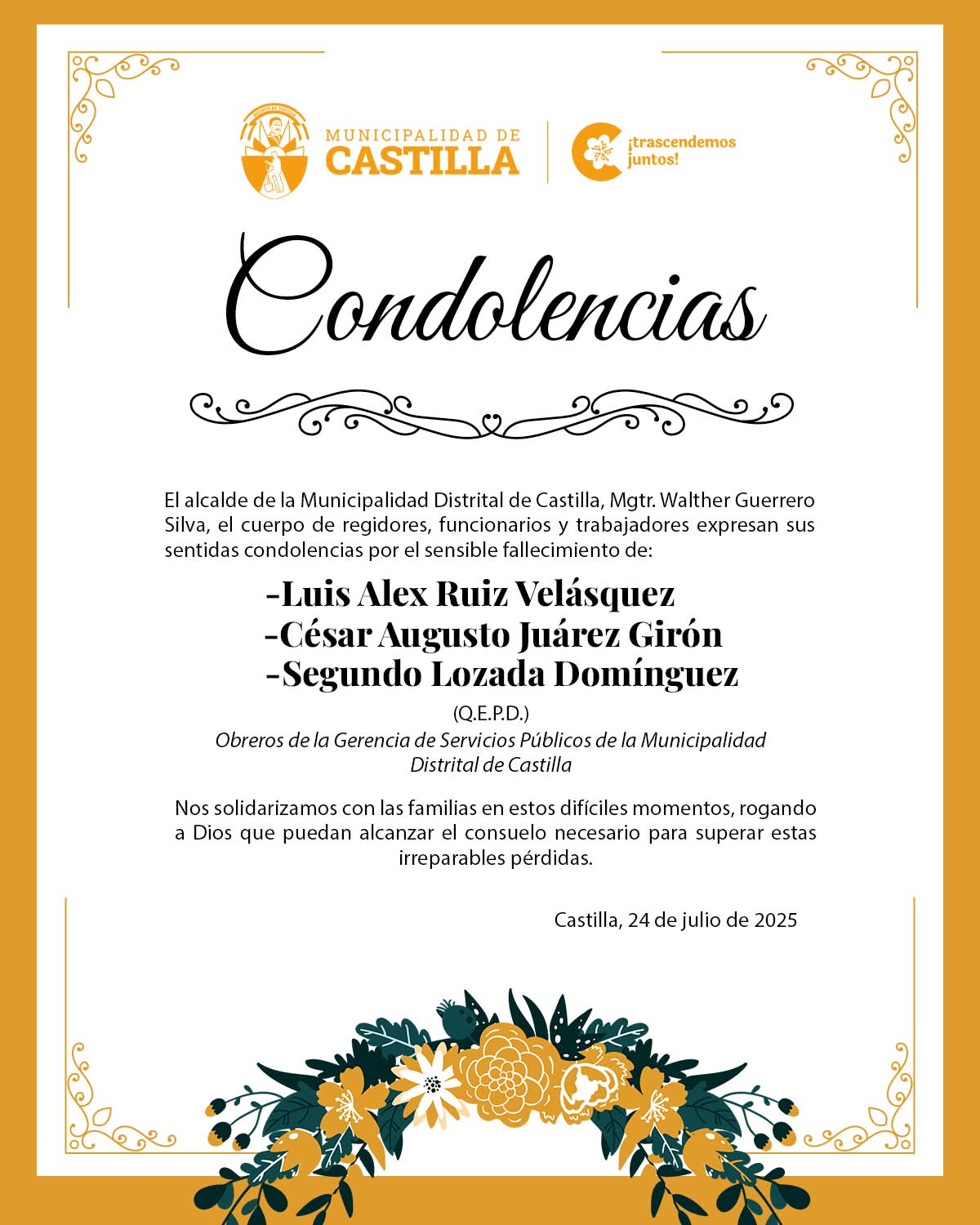 condolencias