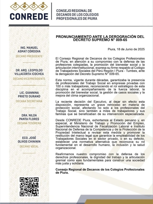 Pronunciamiento Conrede