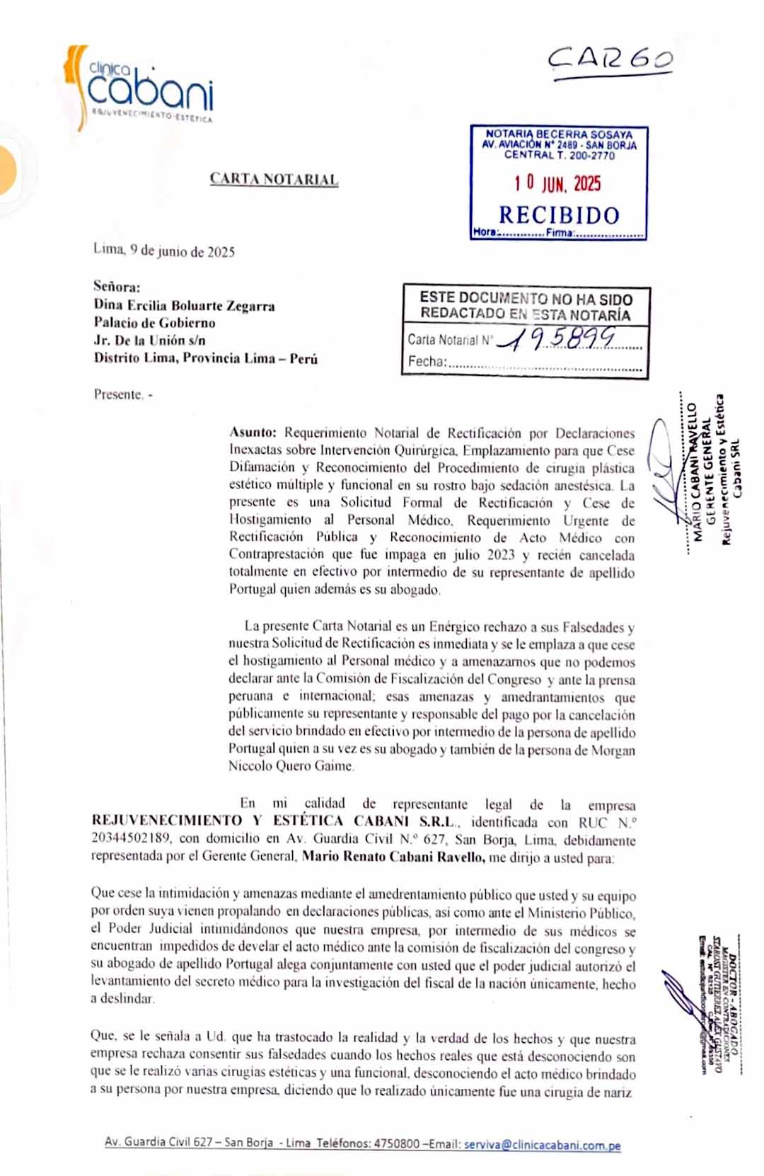 carta notarial Cabani