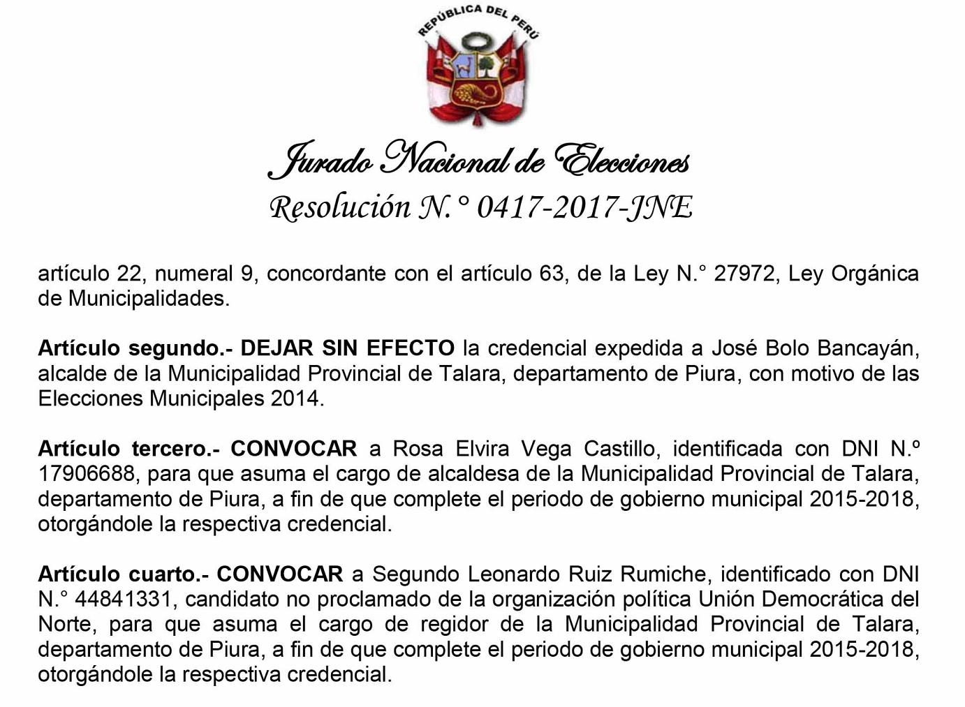 vacancia bolo