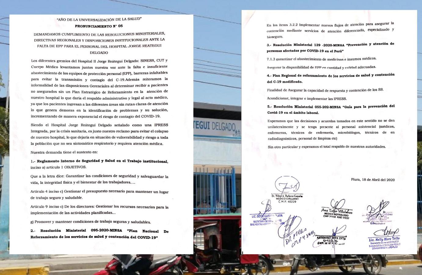 Médicos y personal de Salud reclaman EPP's y condiciones de seguridad