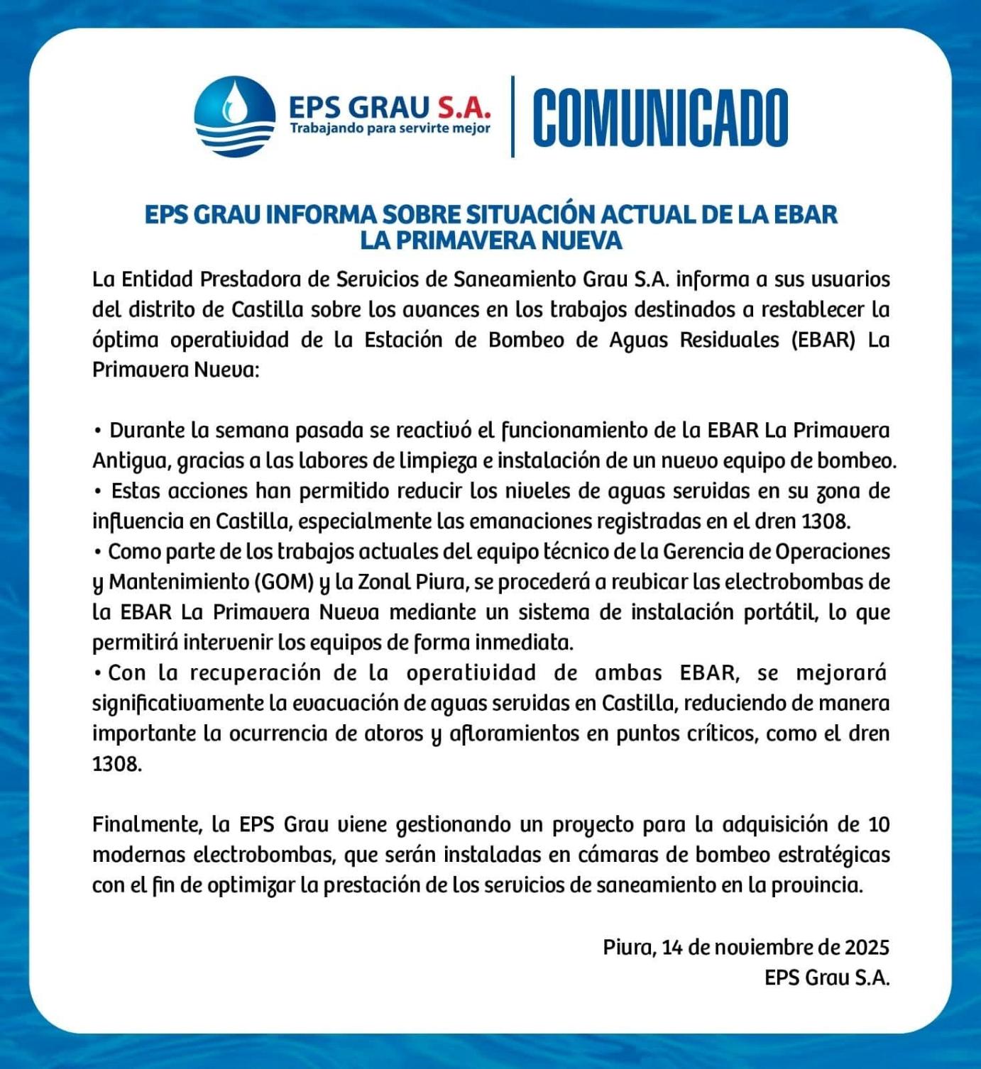 trabajos la Primavera comunicado