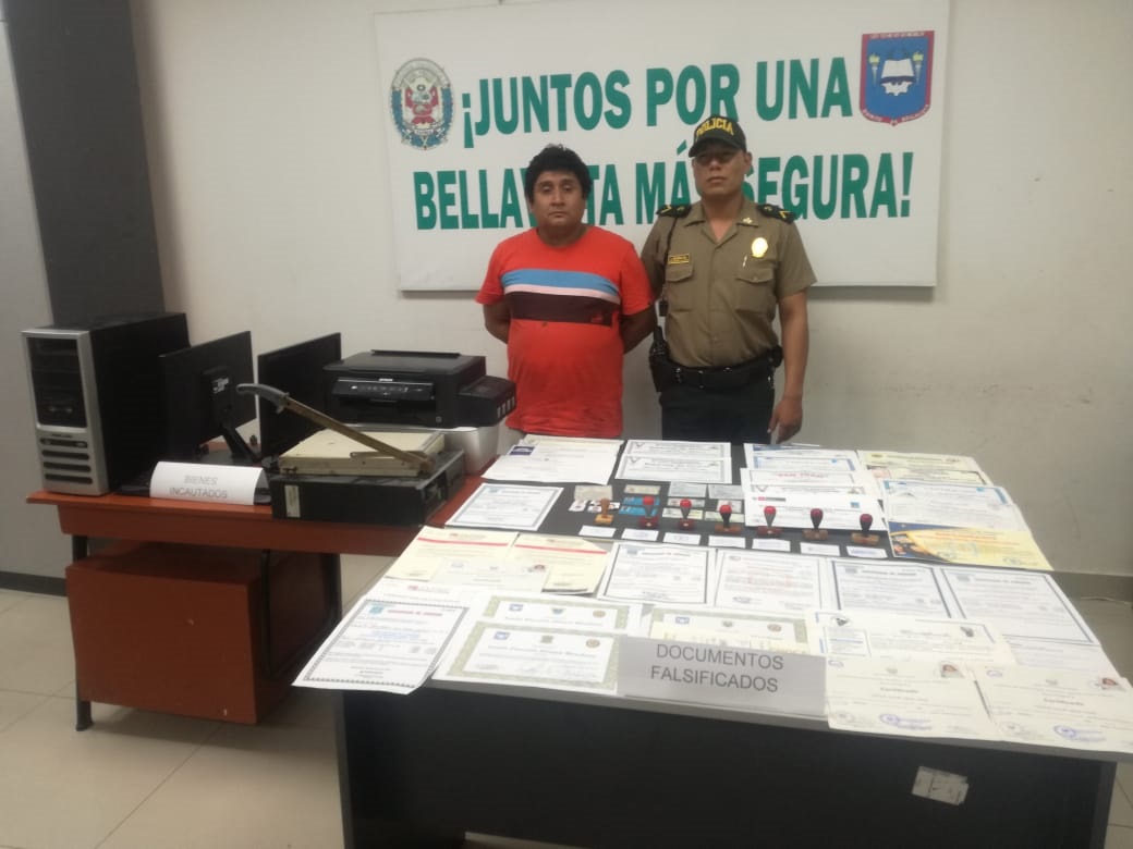 Presunto falsificador de documentos en Bellavista