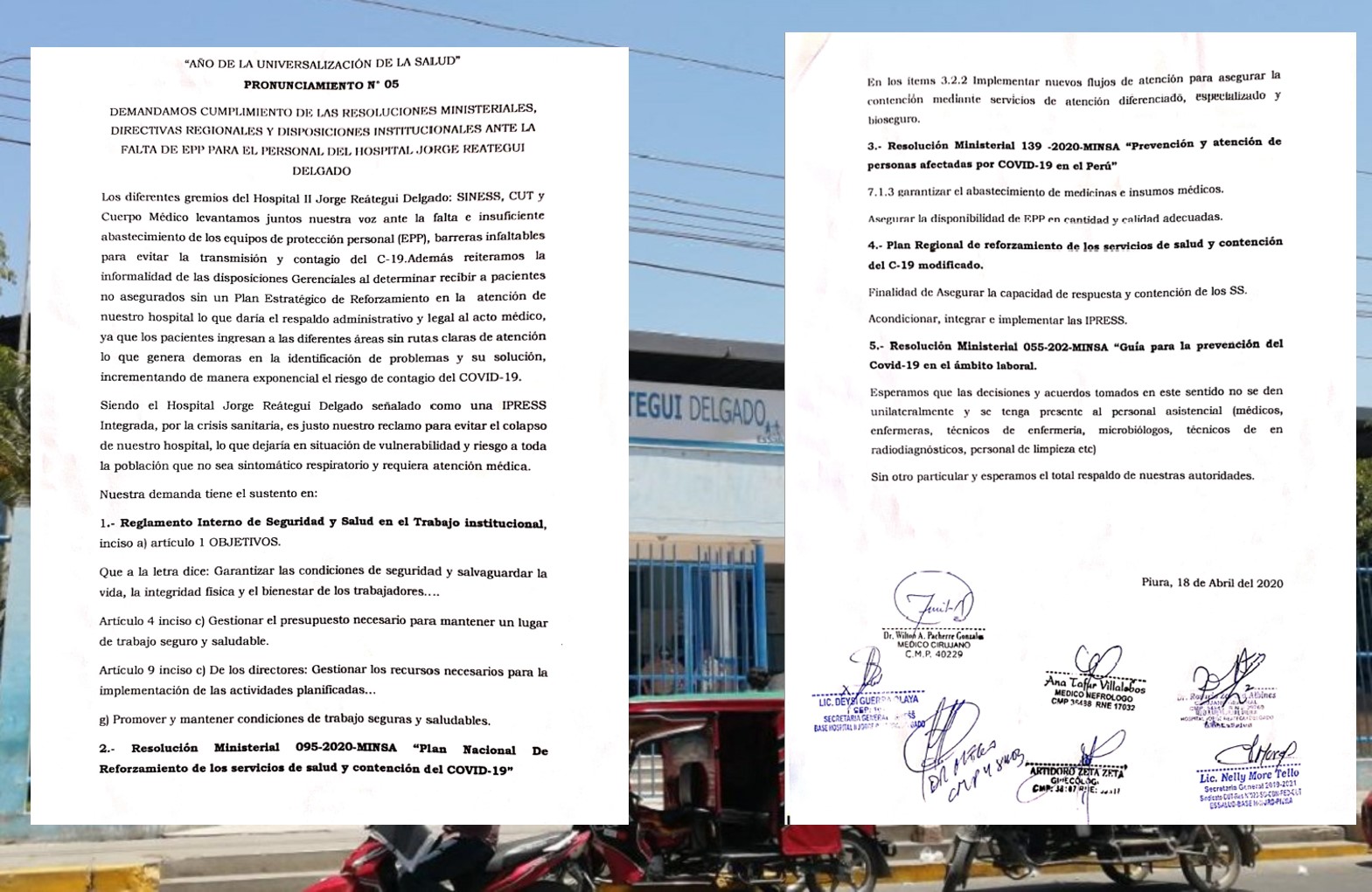 Médicos y personal de Salud reclaman EPP's y condiciones de seguridad
