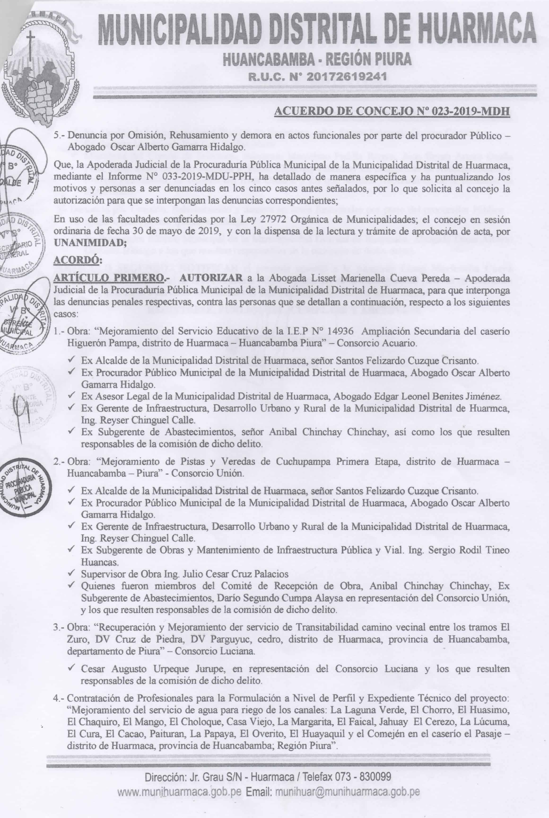 acuerdo benites