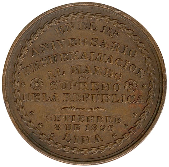 Medalla por la toma del mando en 1896.