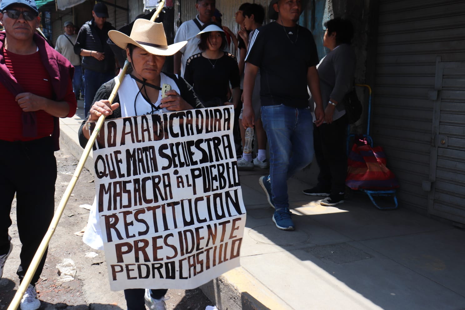 Mensaje de protesta en las calles de Lima
