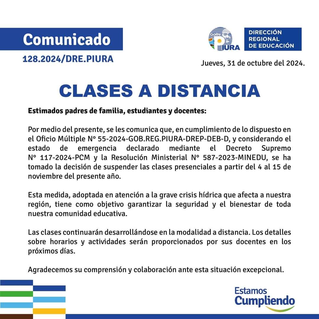 comunicado suspension de clases