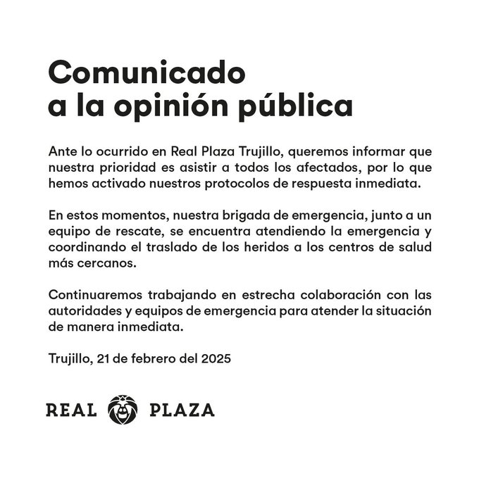 Comunicado Real Plaza