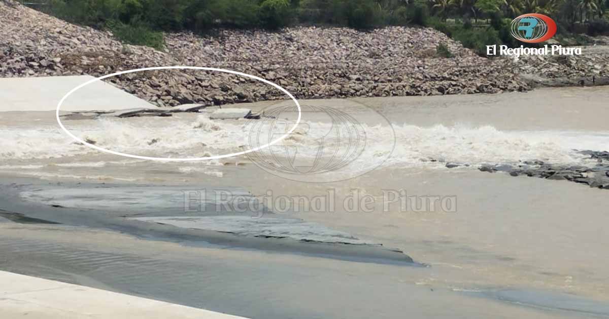 Represa Sullana, efectos de creciente destruyen obra