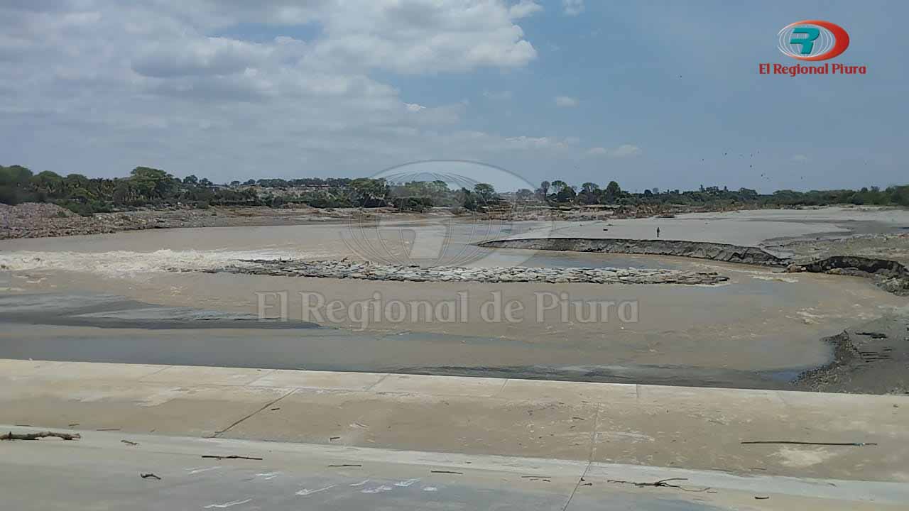 Creciente de río Chira afecta trabajos realizados en Presa Sullana