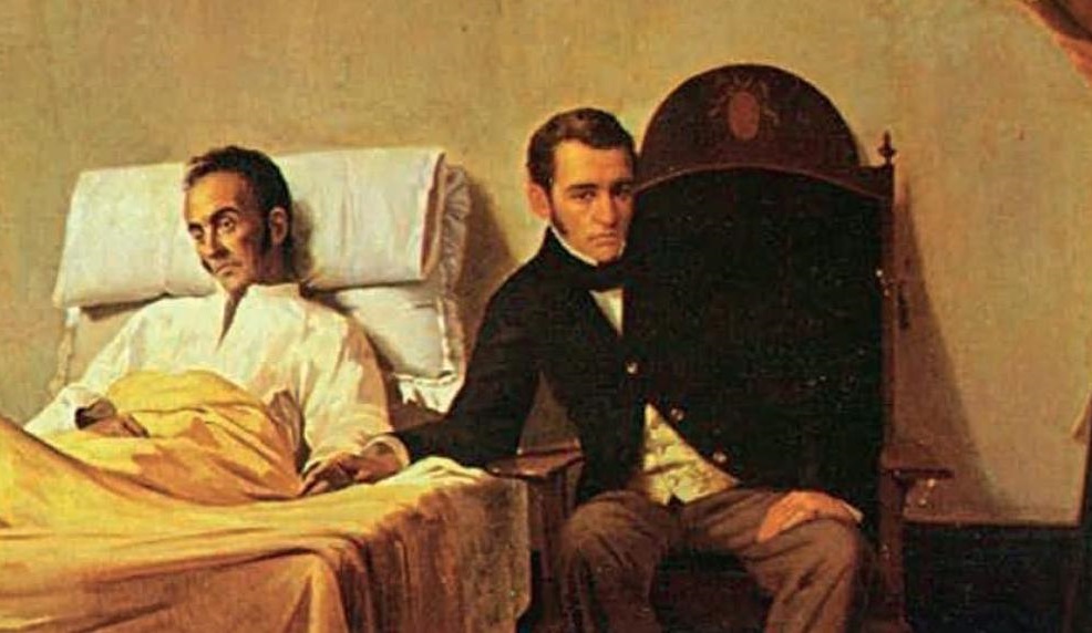 Óleo de la muerte de Bolívar.